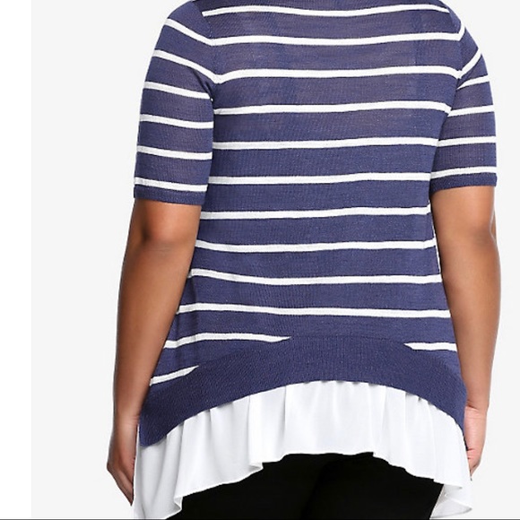 Torrid STRIPED SHARKBITE SWEATER - Picture 2 of 6